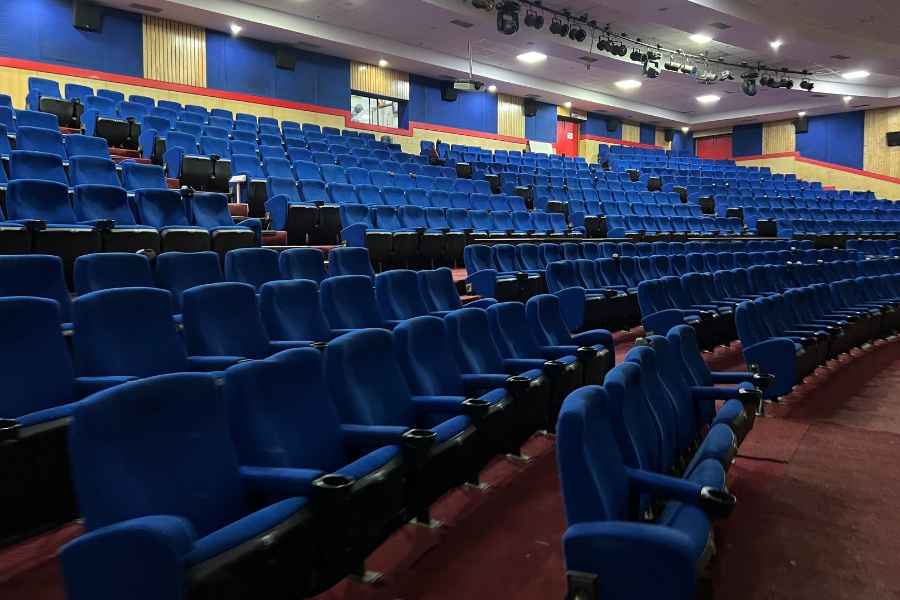 TMU auditorium with spacious seating and stage