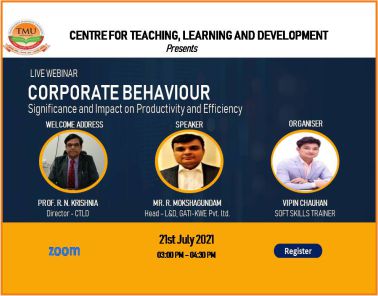 National Webinar on Significance and impact of Corporate behaviour on Productivity and Efficiency